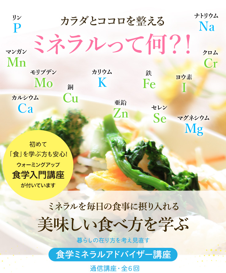 食学ミネラルアドバイザー講座｜国光 美佳・監修｜通信講座